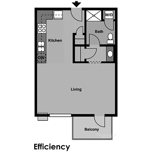 Floor plan Studio | 600 sqft