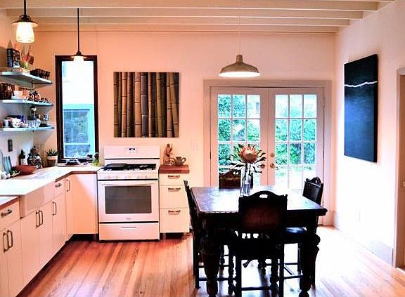 Kitchen with French doors