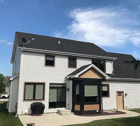 Rear, concrete patio