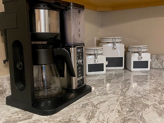 Quartzite countertops were installed in 2023, as well as a new sink.
