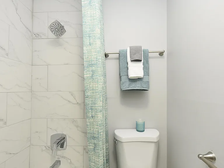 Bathroom with marble tiling