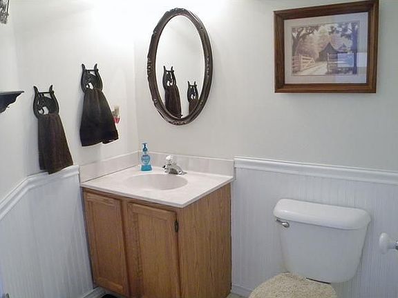 Powder room with bead board