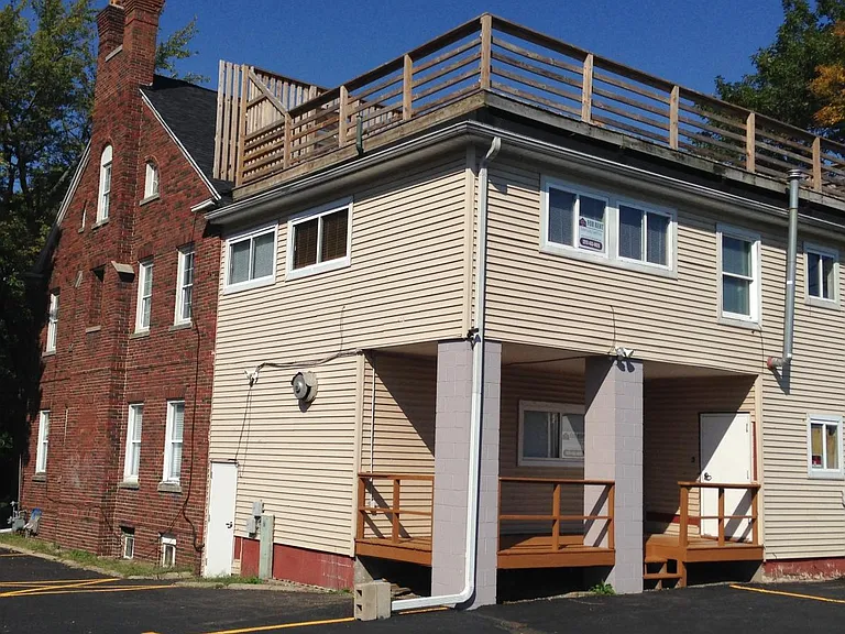 Back of building, view of "fratio"