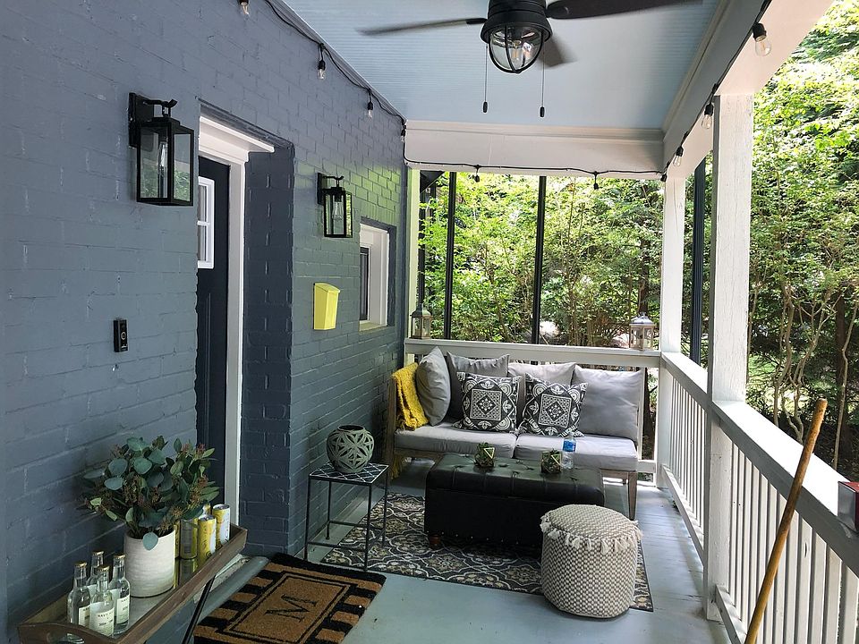 Spacious patio leads to front door