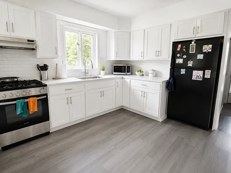 Kitchen
(AI GENERATED PHOTO OF ILLUSTRATION OF WHAT IT WILL LOOK LIKE AFTER RENOVATIONS) 
Will upload actual pictures once renovations are completed.