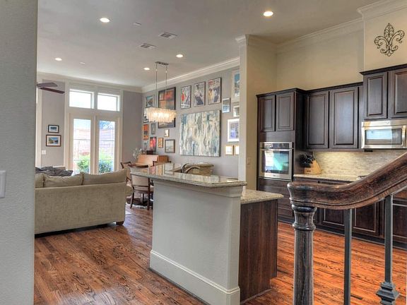 Expansive first floor with tall ceilings.