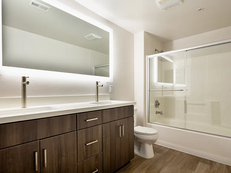 Bathroom with dual sinks
