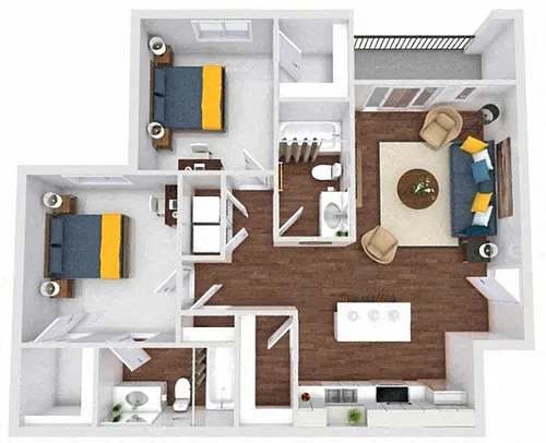 Floor plan 2 Bed 2 Bath