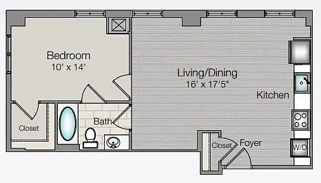 Floor plan 11f5 1BR/1BA