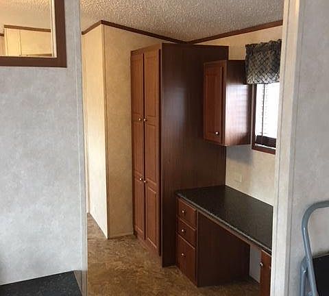 built in desk in kitchen