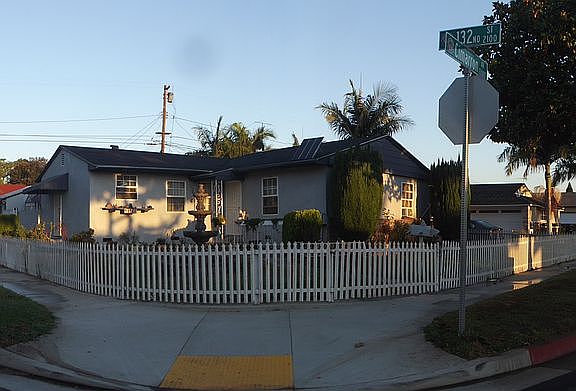 The fountain in the foreground