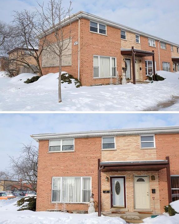 Brick building with new room