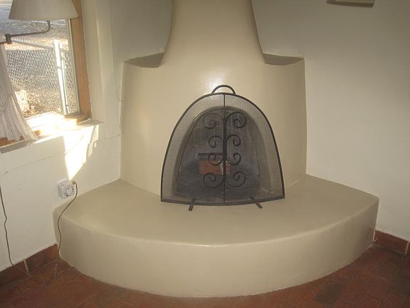 kiva fireplace in living room