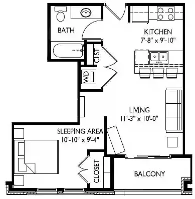 Floor plan Studio E