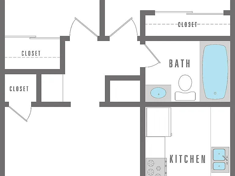 2 Bedroom, 1 Bathroom, 670 SF 2 Bedroom, 1 Bathroom, 670 SF