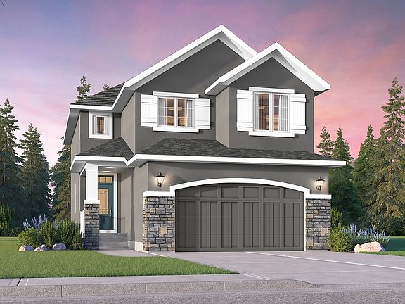 Exterior rendering of the Verona French Country by Brookfield Residential in Calgary.