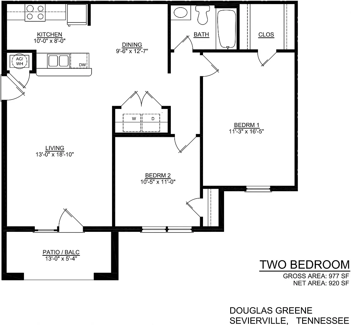 Floor plan Two Bedroom