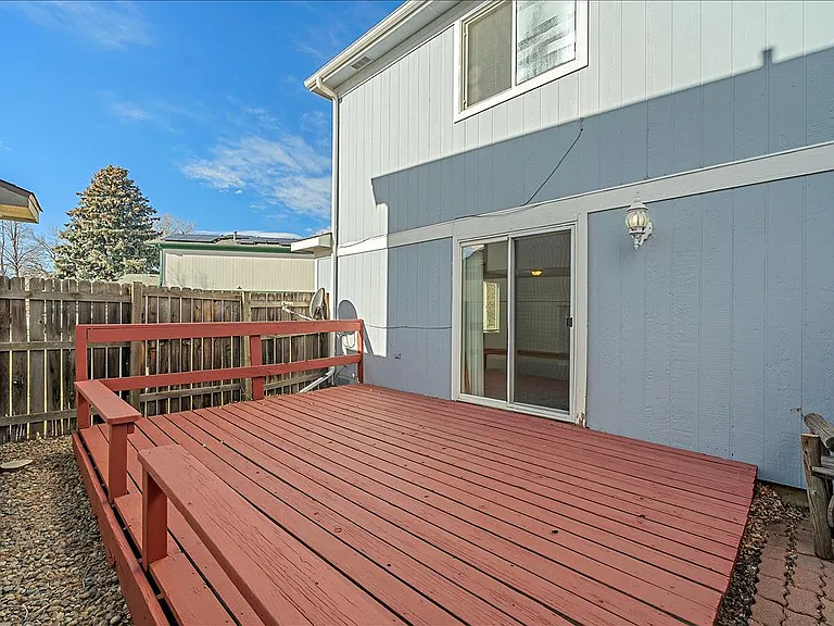 Outside space with a freshly painted deck