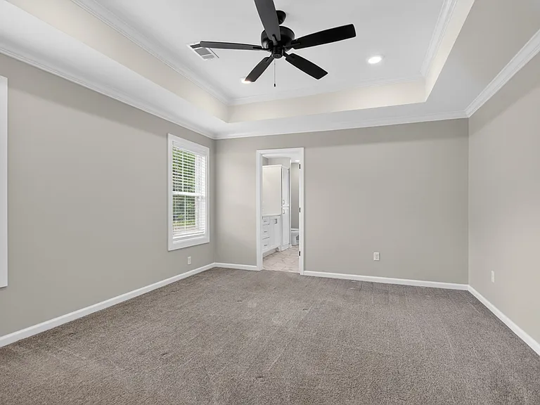 Master bath from entry door view