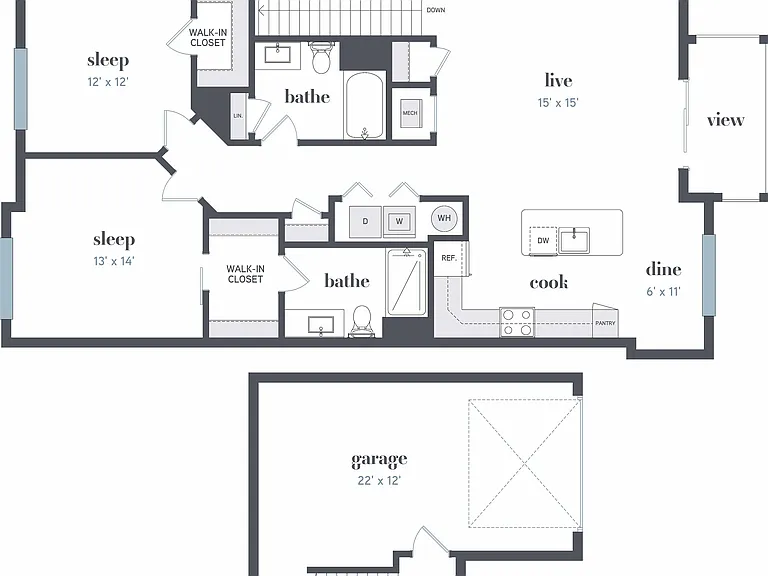 Floor Plan D | High Bluff Townhomes | Apartments in Grafton, WI Floor Plan D | High Bluff Townhomes | Apartments in Grafton, WI