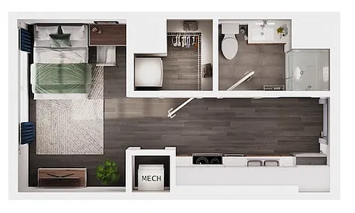 Floor plan Studio Saguaro
