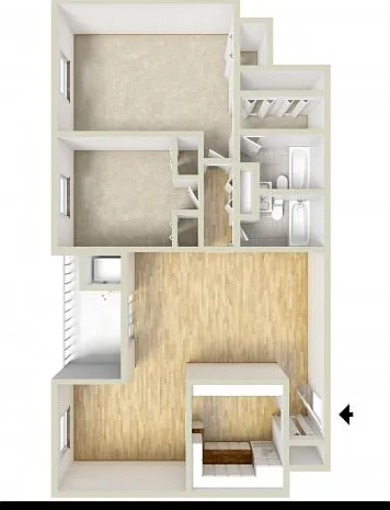 Two bedroom floor plan Two bedroom floor plan