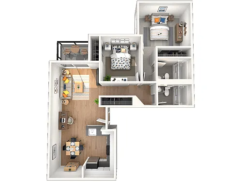 Floor plan 2 Bed 2 Bath A