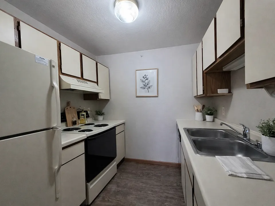 This is a staged photo. This unit does not come furnished. Each unit varies on finishes and layout.