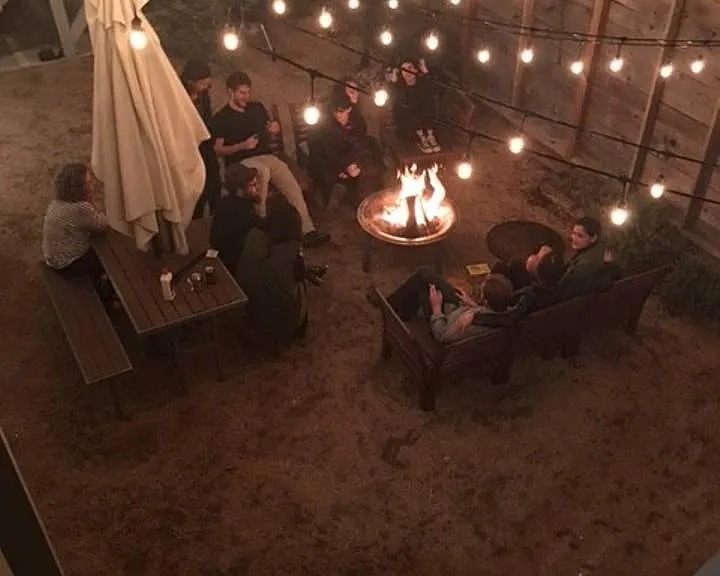 Shared backyard with fire pit