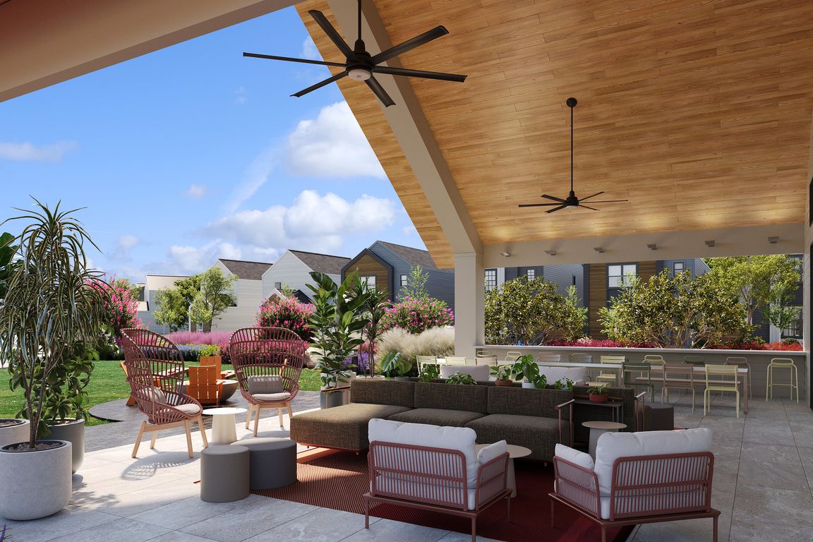 Oxenfree Rowlett covered patio lounge.