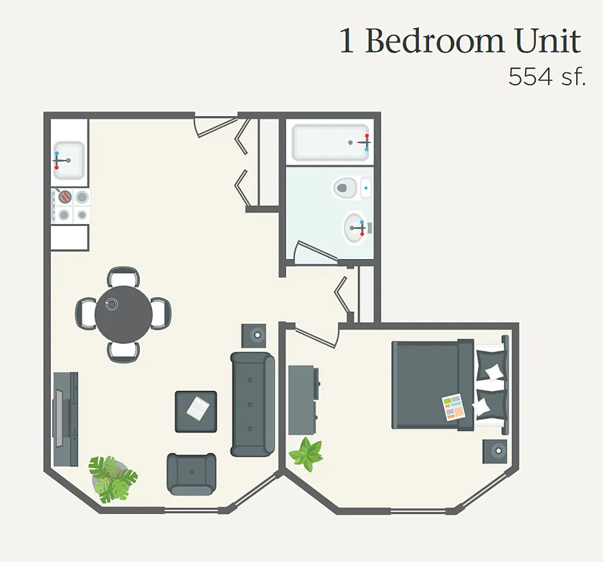 Floor plan 1 Bedroom