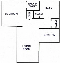 Floor plan 1 Bed 1 Bath