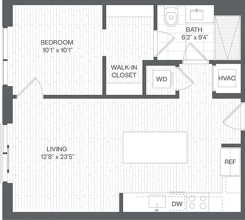 Floor plan 1 Bed/1 Bath-AA