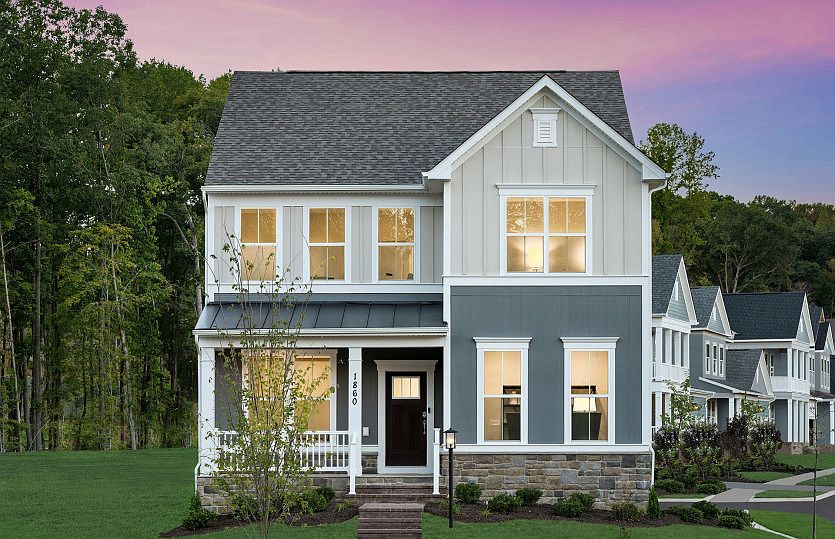 Portland Model Exterior - Elevation 3 at Potomac Shores