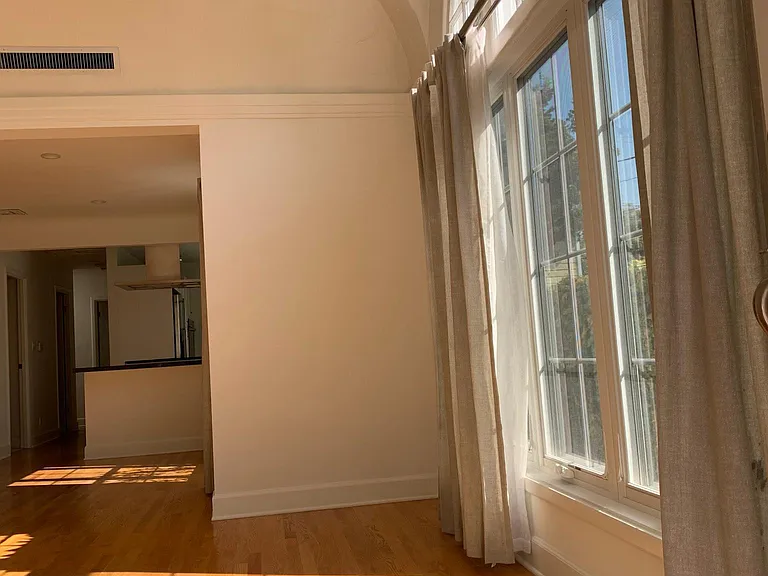 Living room window and barrel ceiling