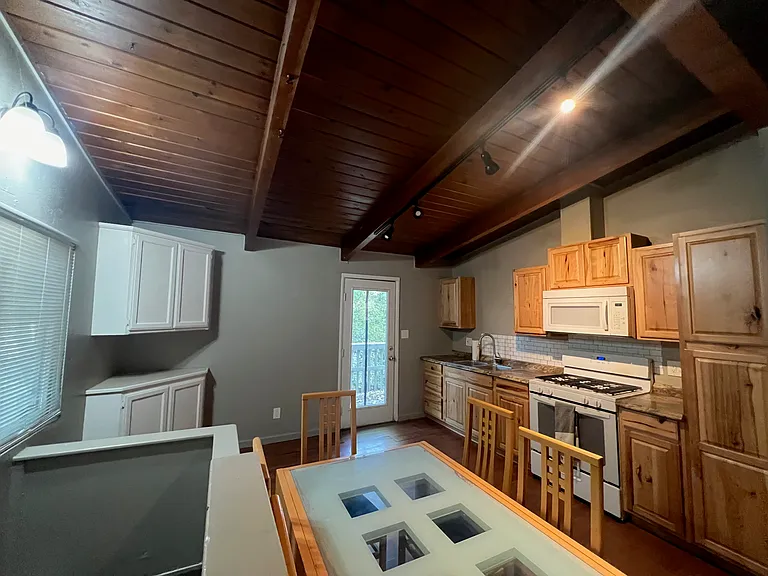Back deck off of kitchen.
