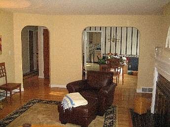 Living room opens into the din