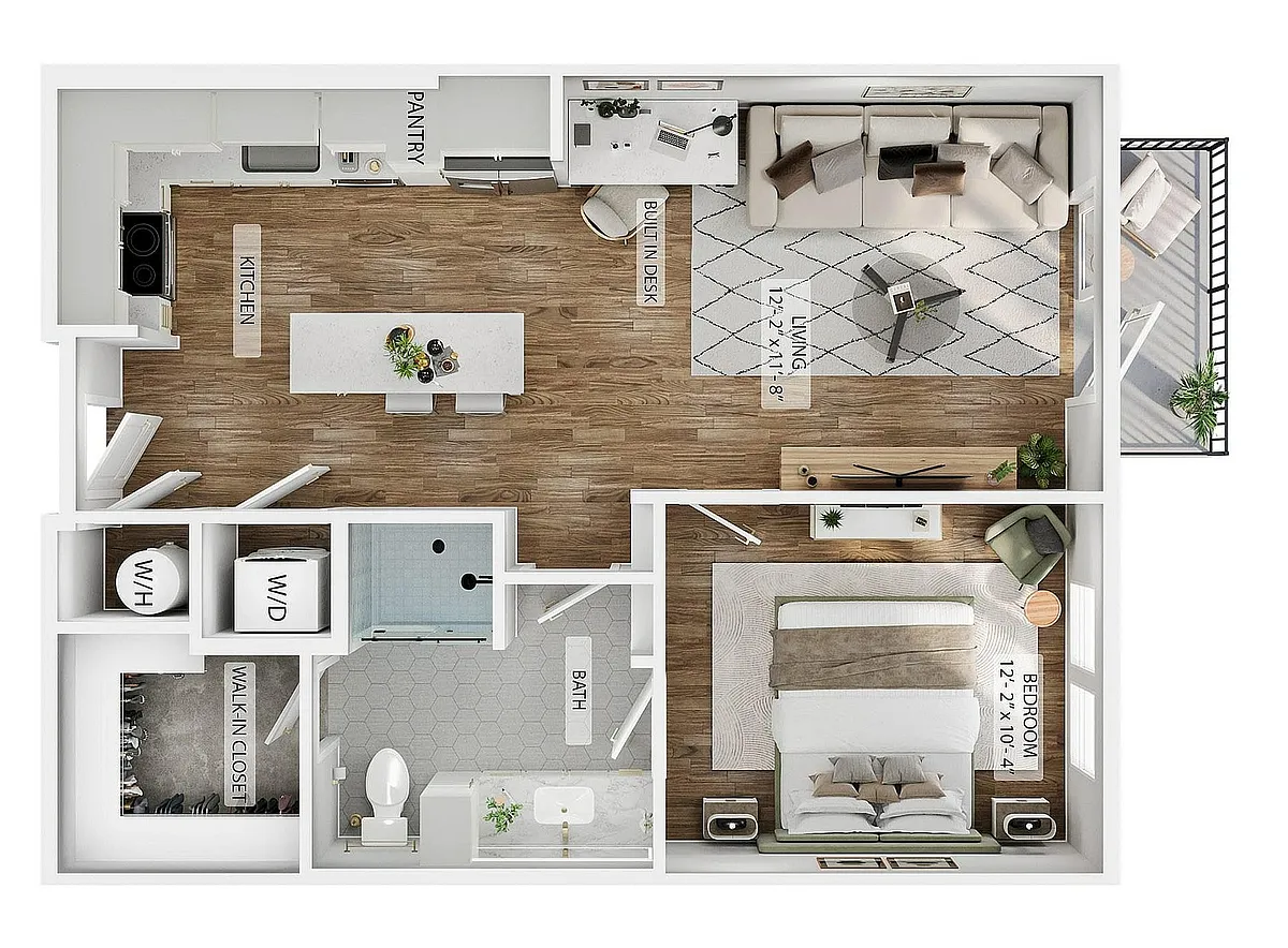 Floor plan 1BR/1BA - A3