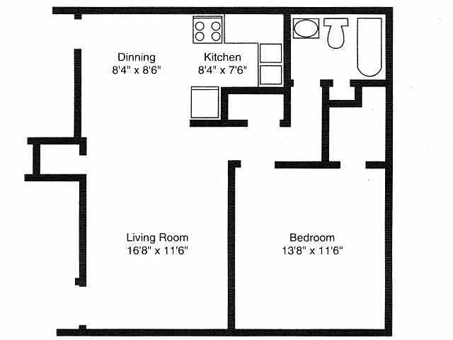 Floor plan One Bedroom Garden