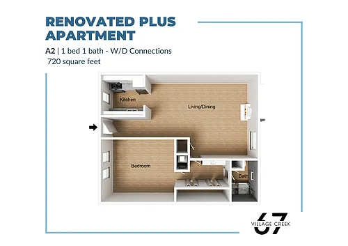 Floor plan A2 (W/D Connections) Renovated Plus