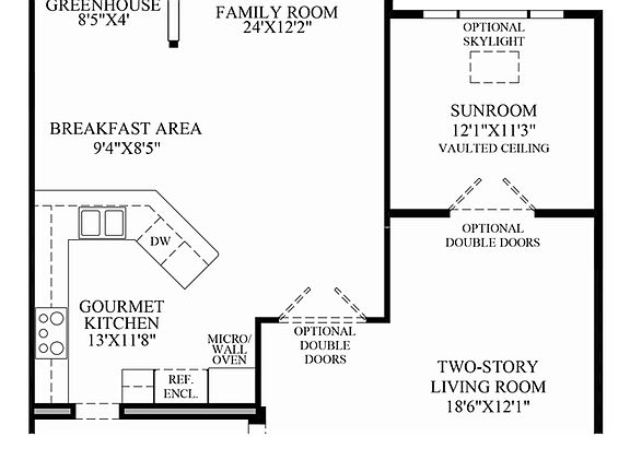 Optional Expanded Family Room, Greenhouse, and Sarasota Sunroom Addition