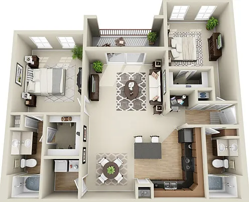 2CG Floorplan | 2 Bed, 2 Bath 2CG Floorplan | 2 Bed, 2 Bath