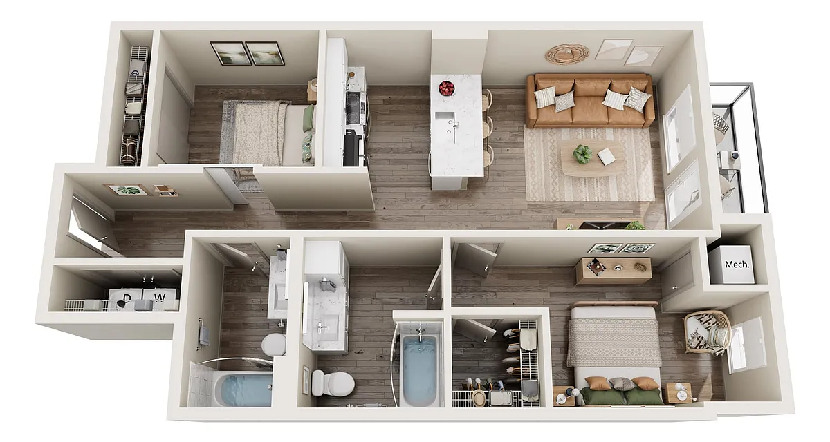 Floor plan B3 Urban Two Bedroom