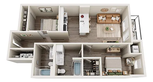 Floor plan B3 Urban Two Bedroom