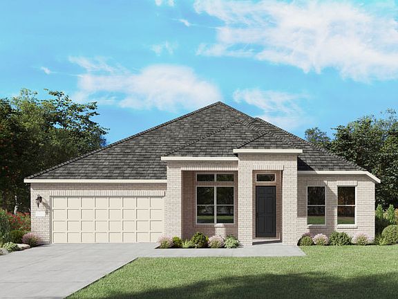 The Azle, a one-story new home design shown with home exterior TR 201