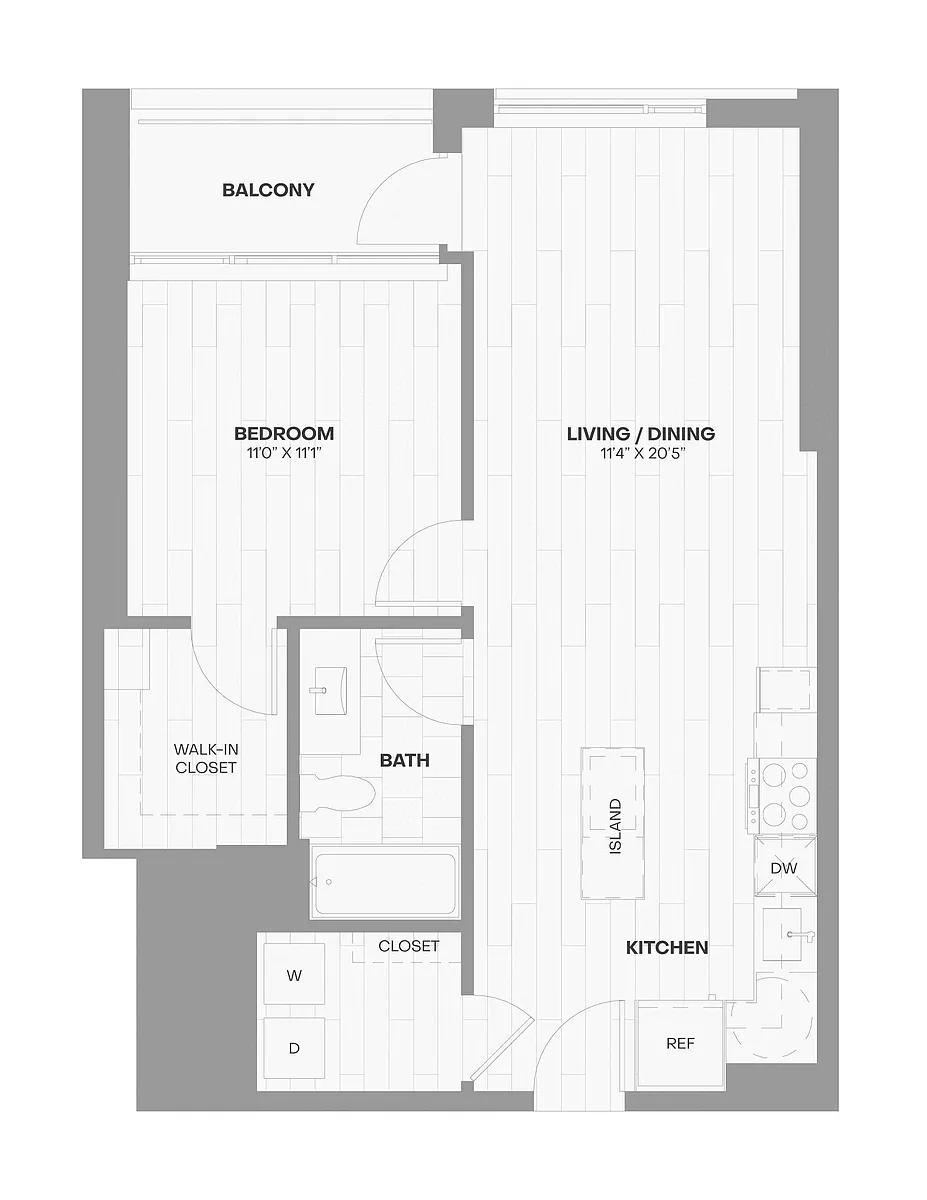 Floor plan 1 Bed/1 Bath-X16