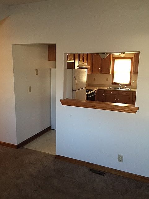 living room open to kitchen