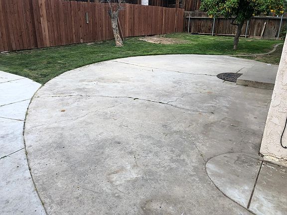 Backyard. 1 Grapefruit tree. Nice big area with cement pad.