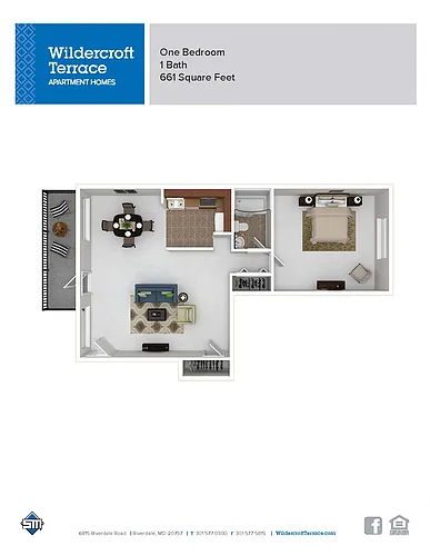 Floor plan 1Bedroom 1Bathroom