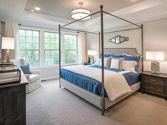 Luxury owner s suite with tray ceiling